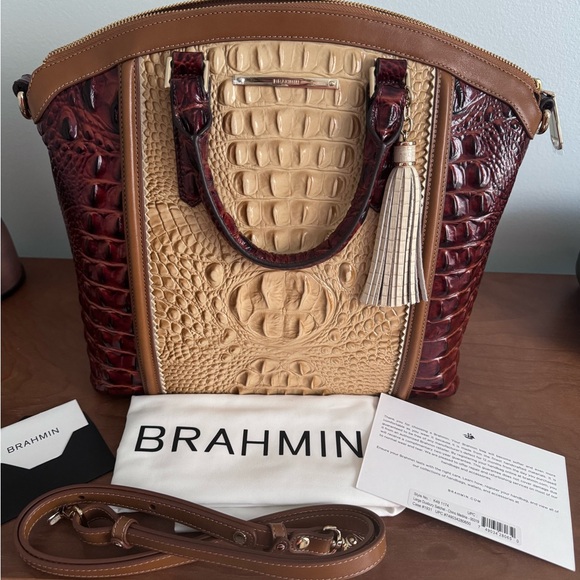Brahmin Large Duxbury Satchel in Chino Medina New never used - Picture 7 of 9